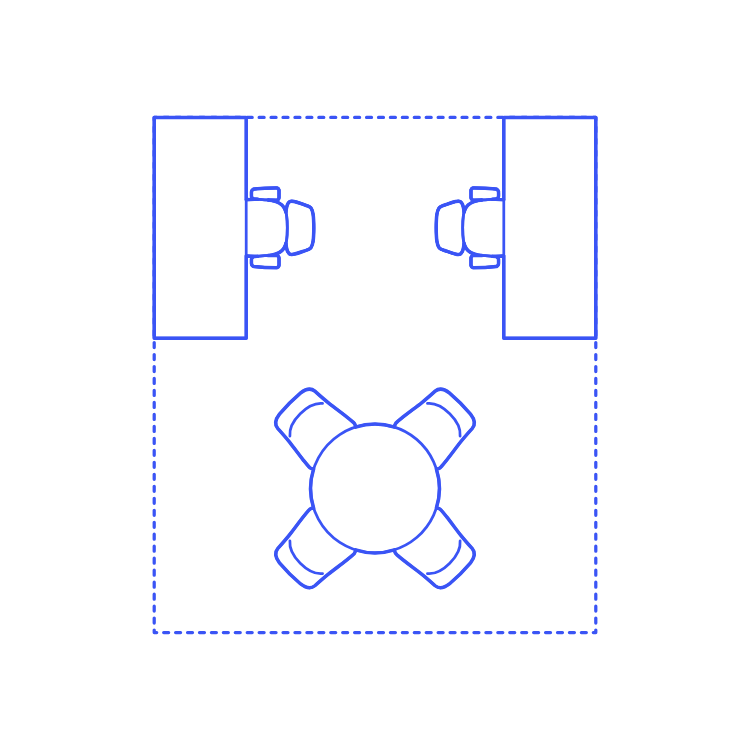 Layouts Private Offices Shared Split Wall Meeting Line Art Illustration Svg Free Vectors